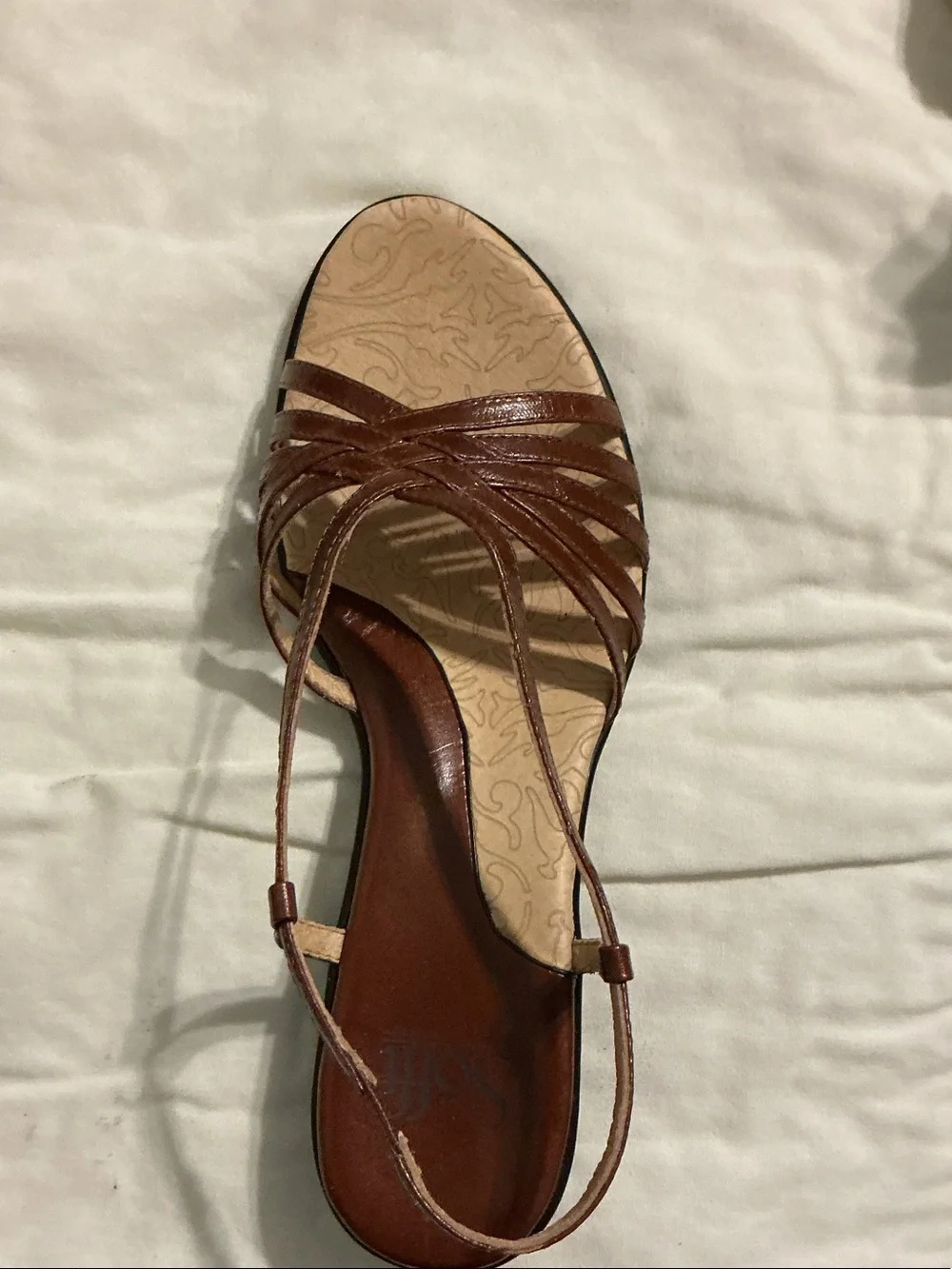 Sofft Brown Strappy Slingback Kitten Heel Sandals